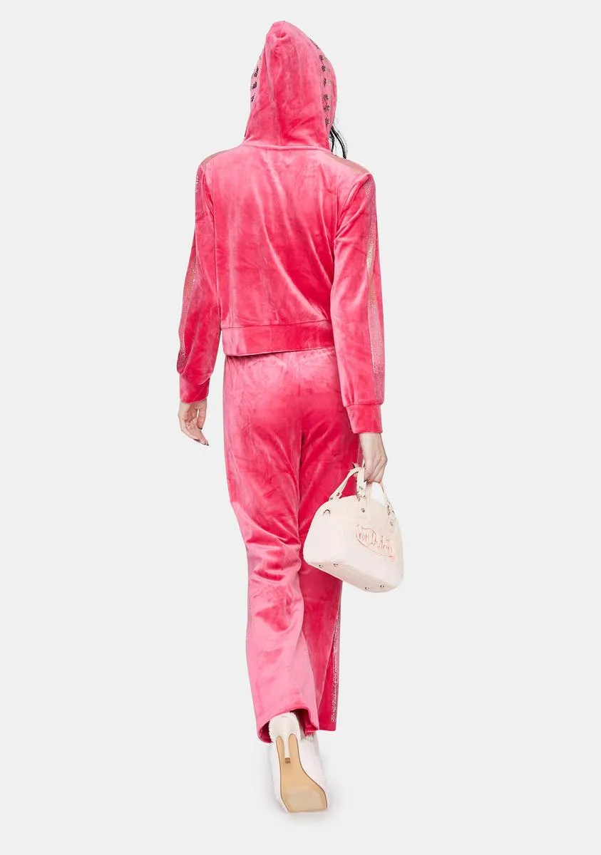 Pink Party Luxe Velour Sweatpants