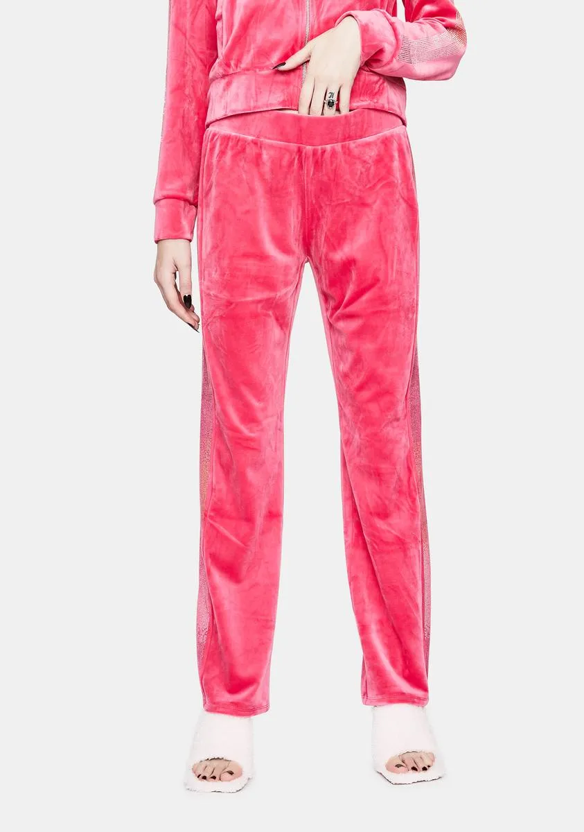 Pink Party Luxe Velour Sweatpants