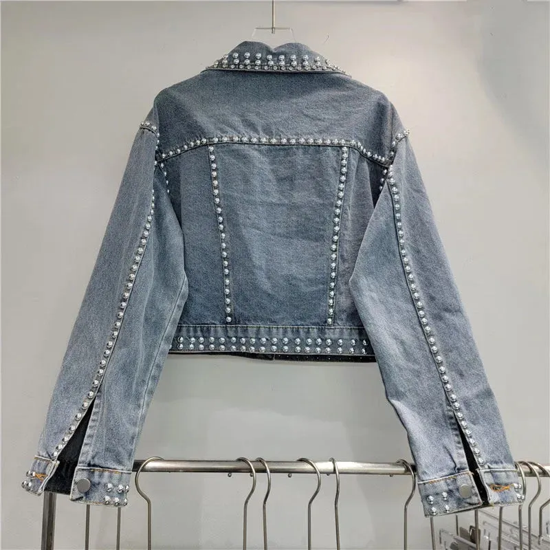 Pre Order:  Rivet Diamond Tassel Denim Jacket