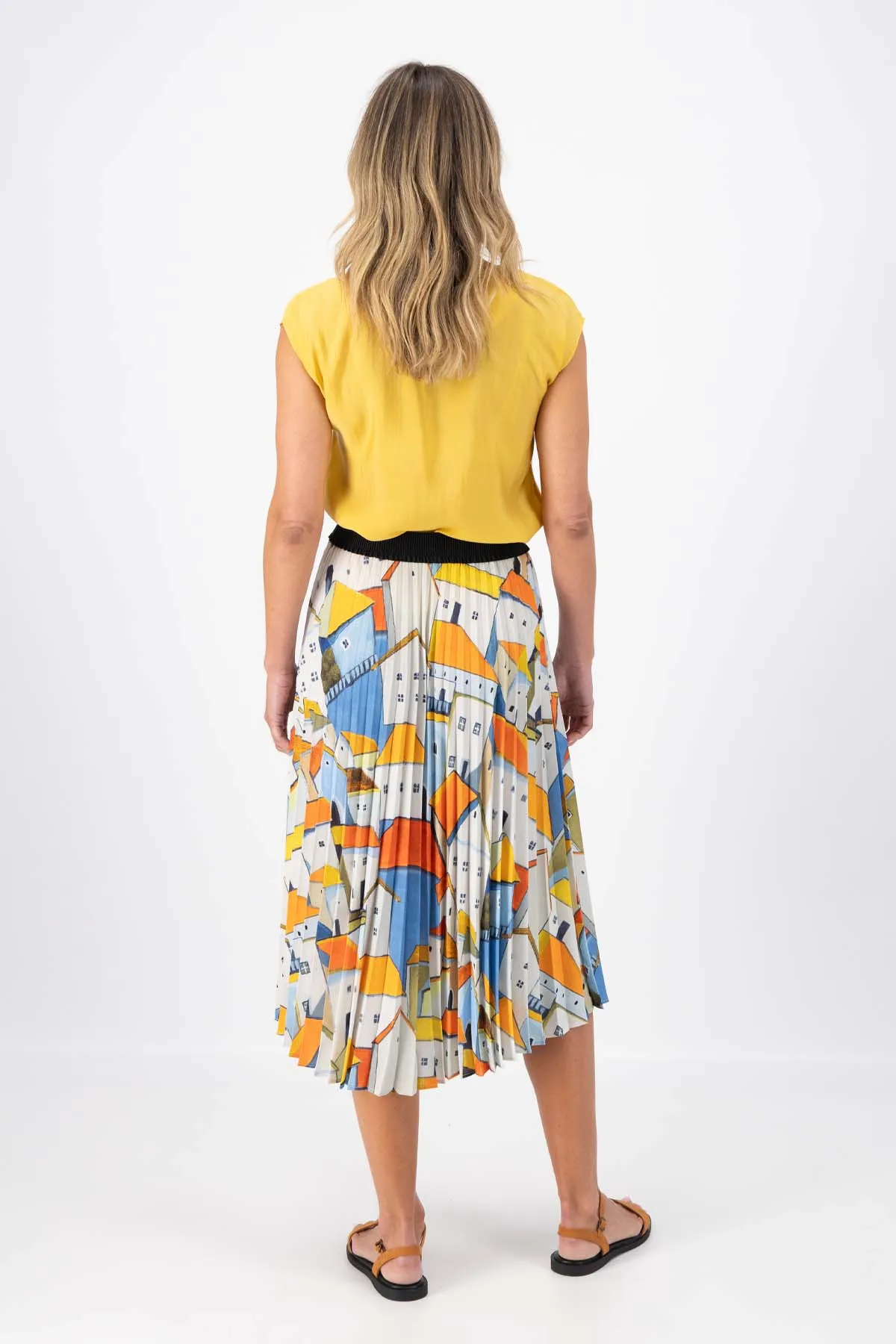 Pueblito Pleated Skirt Orange