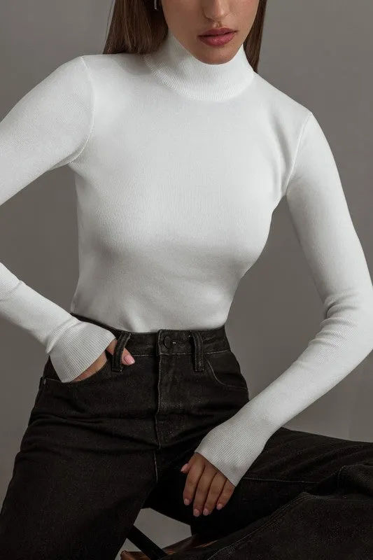 Ribbed Knit Warm Turtleneck