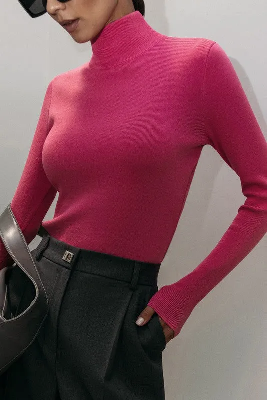 Ribbed Knit Warm Turtleneck