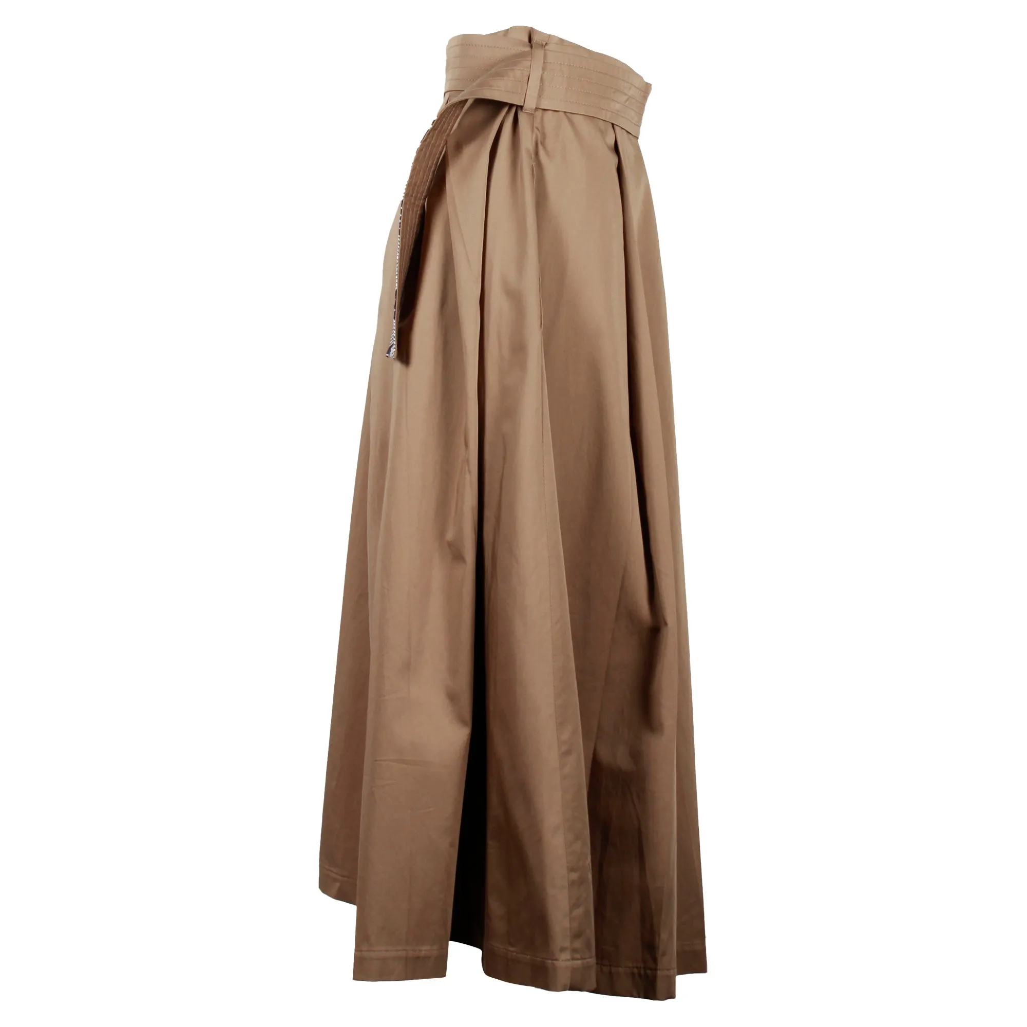 'S Max Mara Pleated Midi Skirt in Beige Cotton