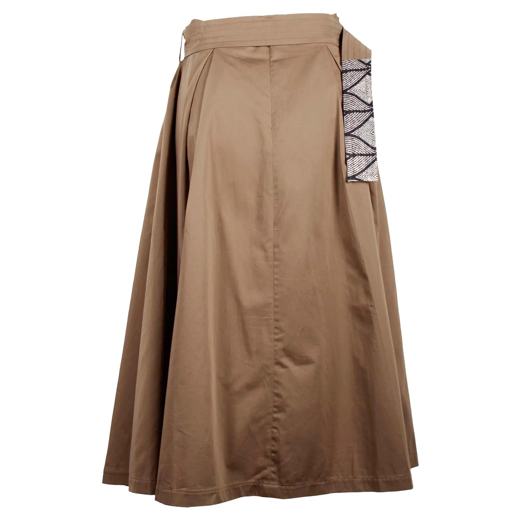 'S Max Mara Pleated Midi Skirt in Beige Cotton