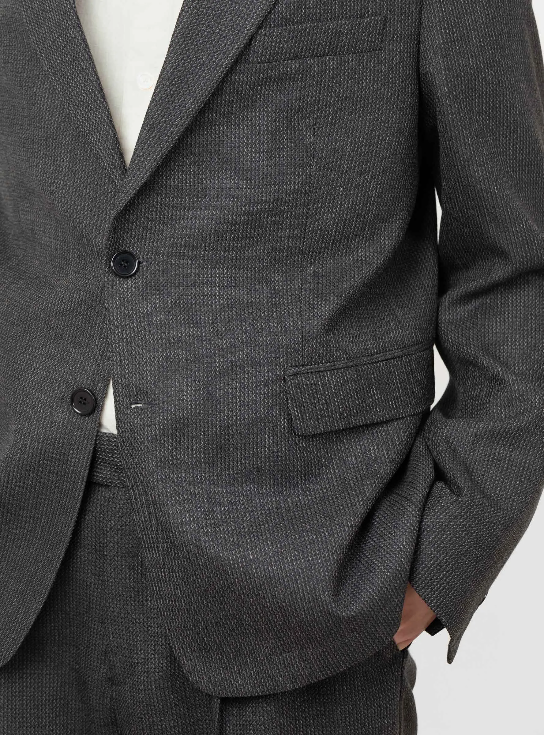 Single Breasted Blazer Dark Grey Twist