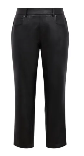 Spanx Leather Like Slim Straight Pant Luxe Black