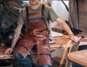 Split Leg Leather Apron with large tool pockets | HandMade