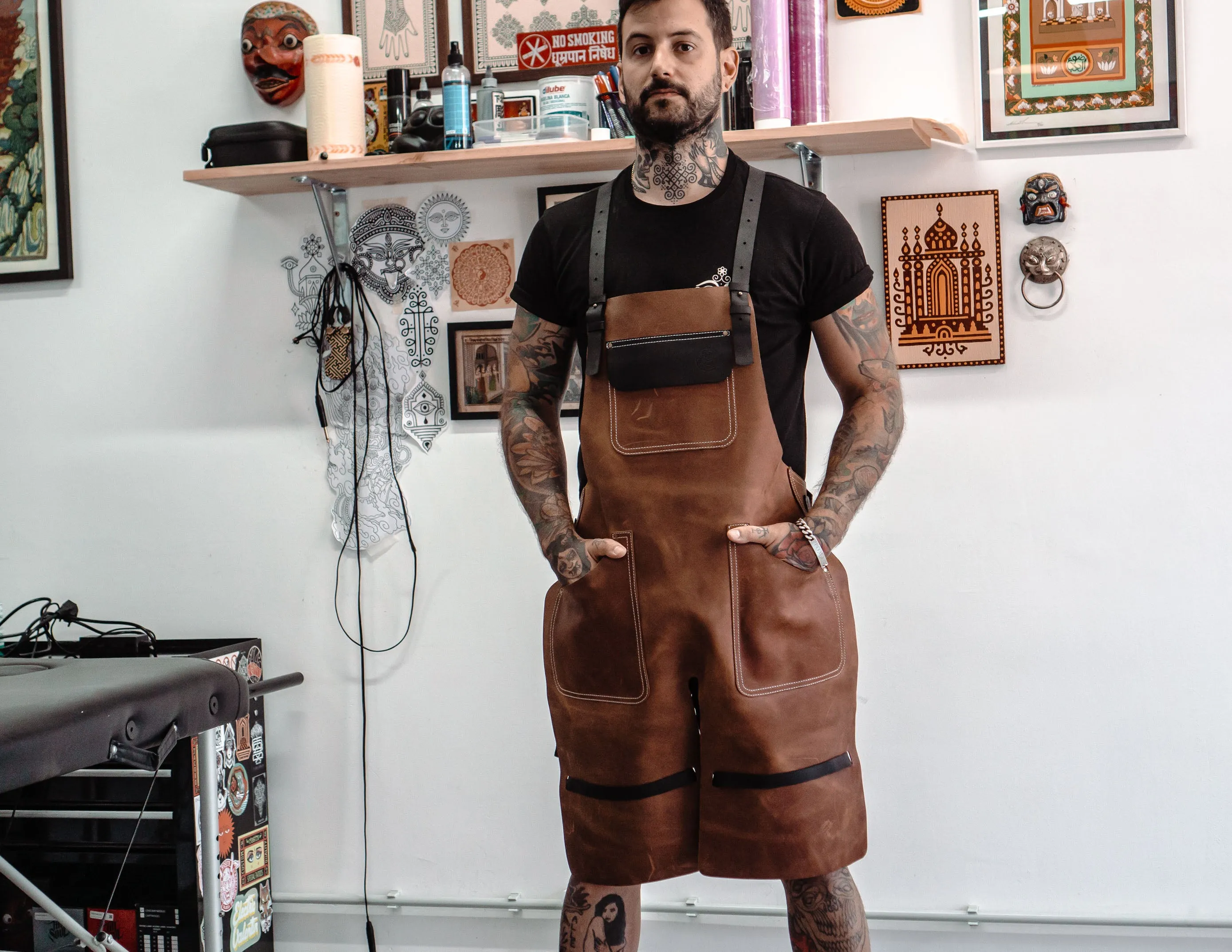 Split Leg Leather Apron with large tool pockets | HandMade