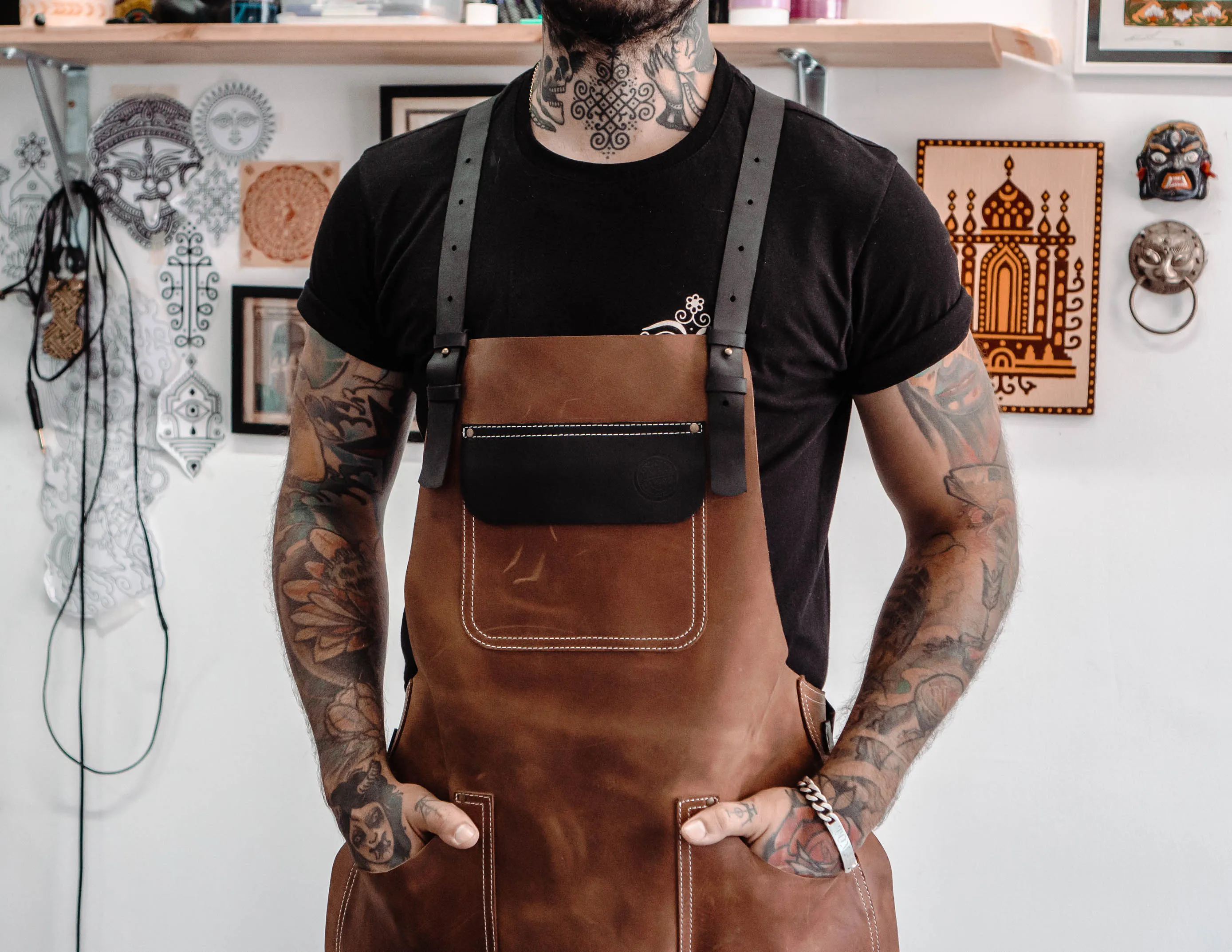 Split Leg Leather Apron with large tool pockets | HandMade