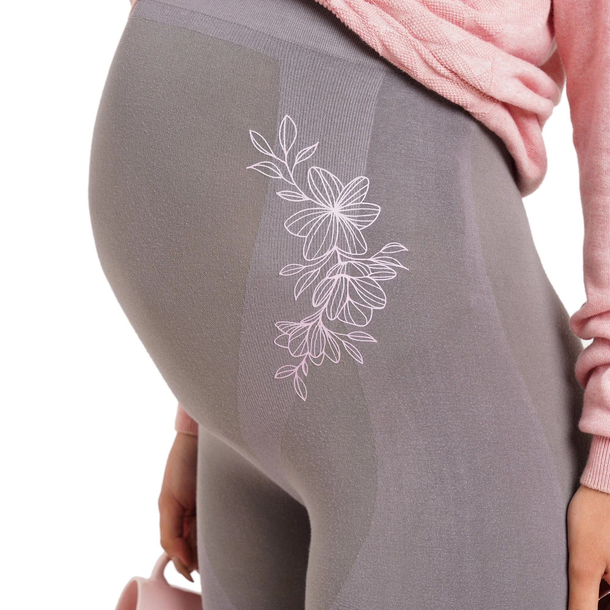 Super soft Bamboo Fibre Antimicrobial Seamless maternity legging-ISML003-Steel Grey-