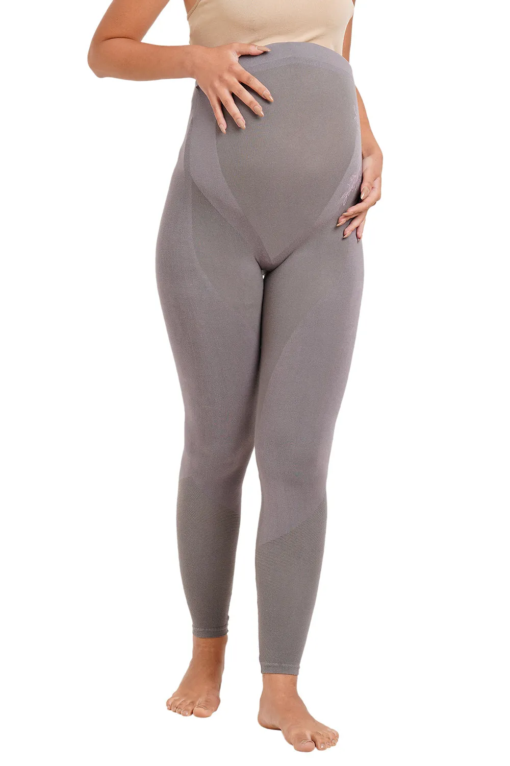 Super soft Bamboo Fibre Antimicrobial Seamless maternity legging-ISML003-Steel Grey-