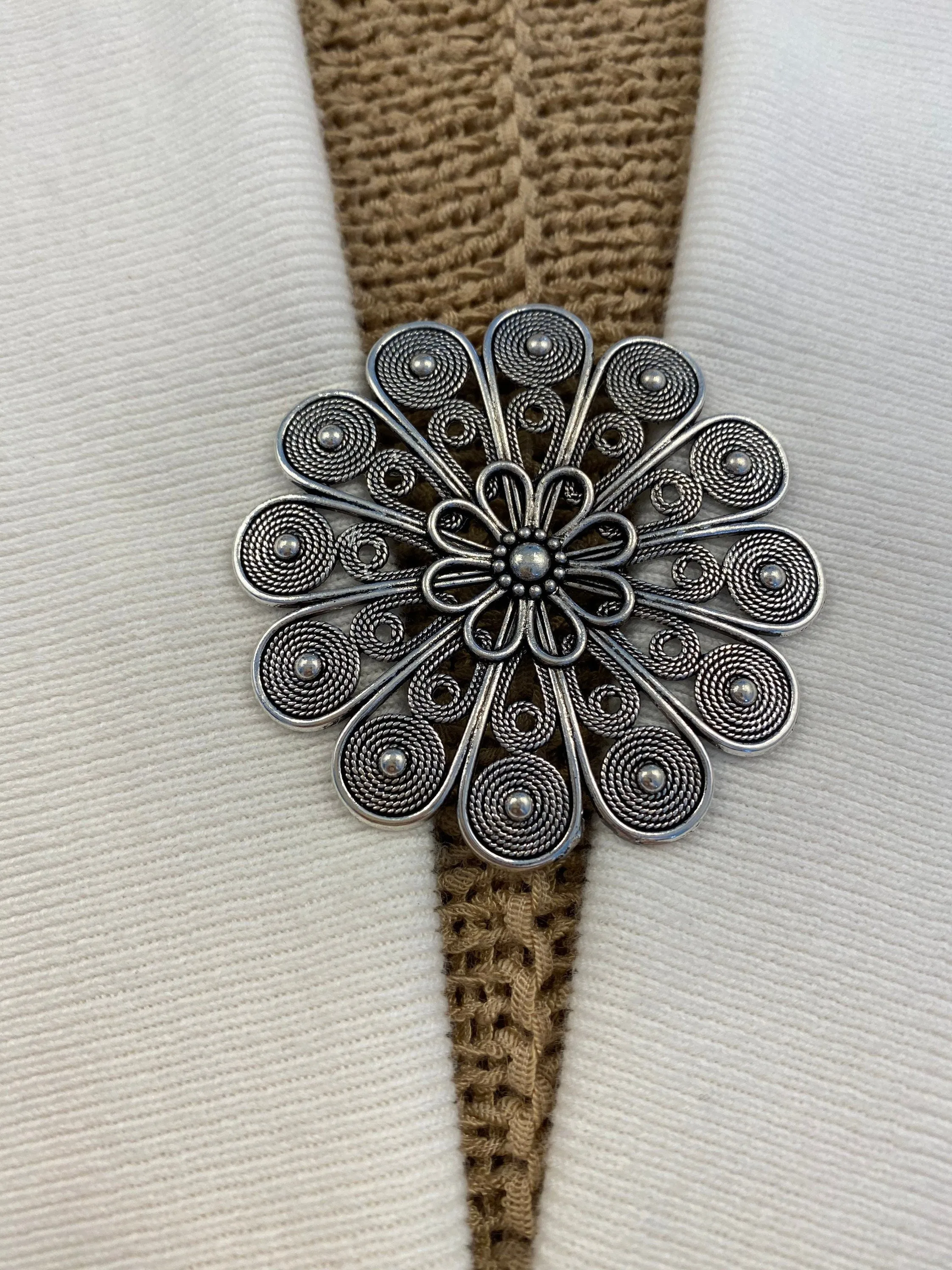 Sweater Clips Large Swirl Silver Flower Celtic Sweater Clip Cardigan Clasp Gift Gifts for Her by Fabulici