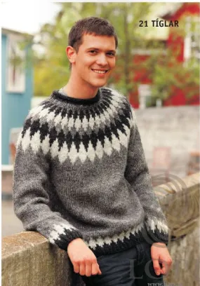 Tíglar (Clubs) Mens Wool Sweater Grey