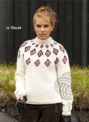 Tíglar (Clubs) Women Wool Sweater White