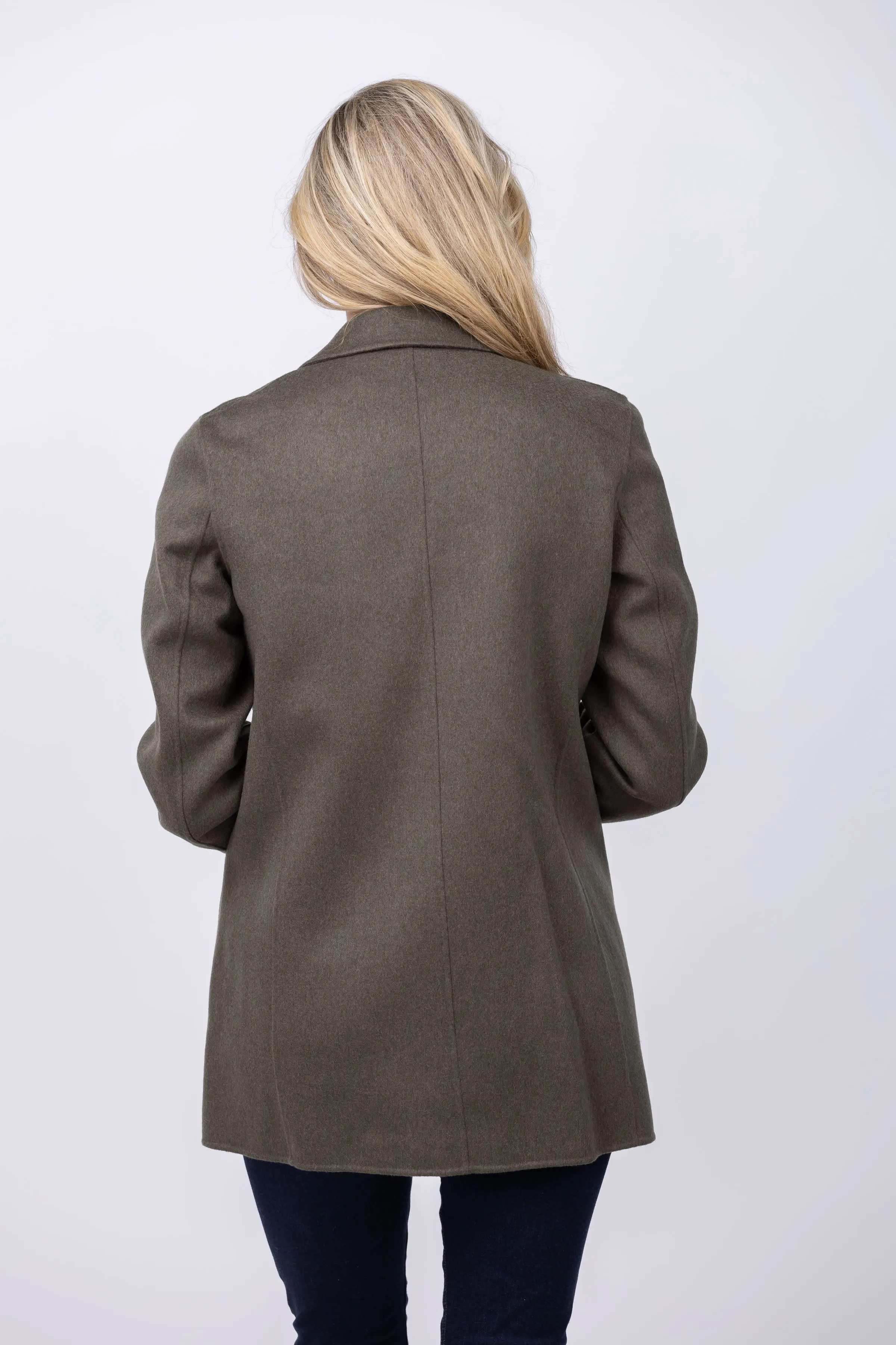 Theory Clairene Jacket in Double-Face Wool-Cashmere Hunter Green