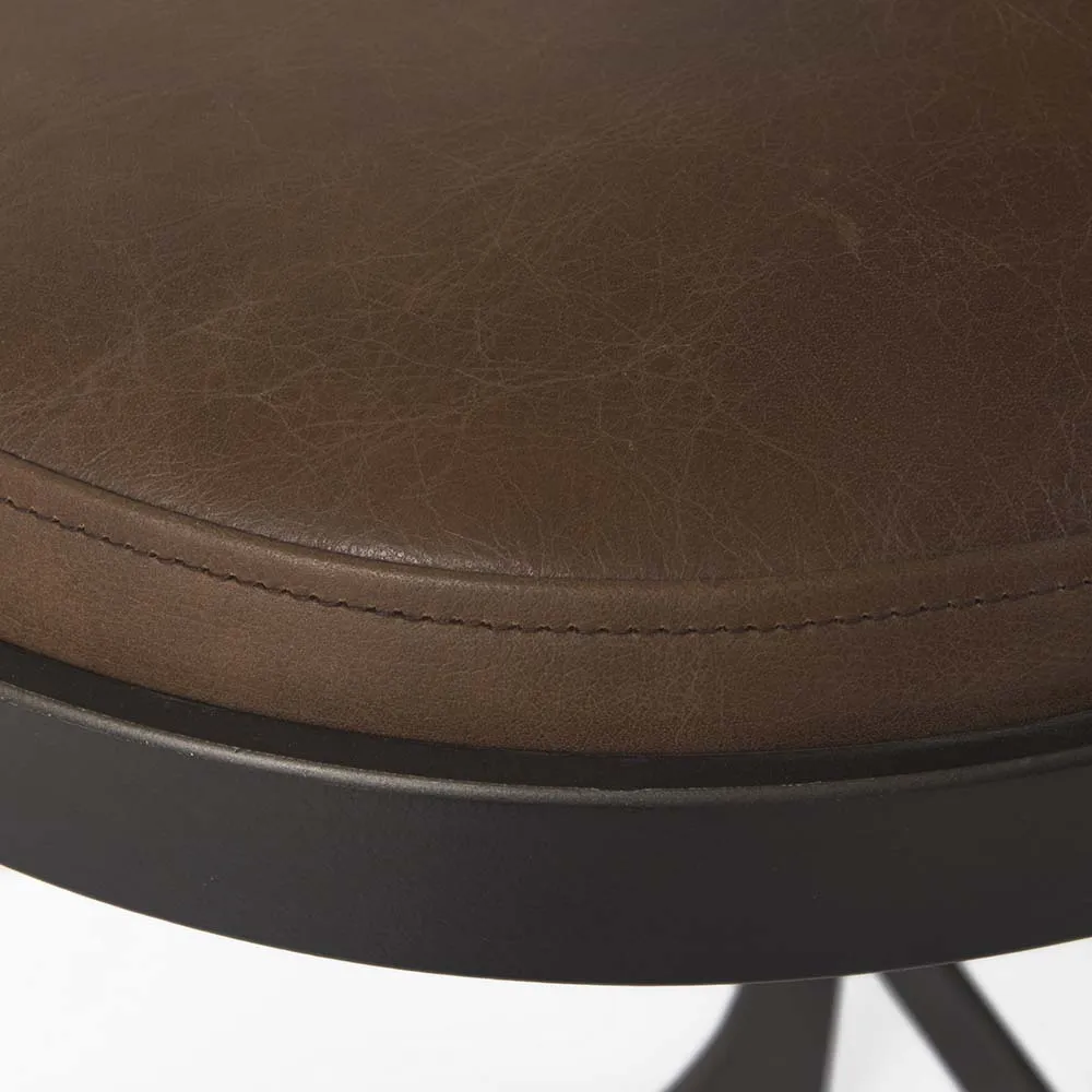 Tyler Bar Height Stool in Brown Leather