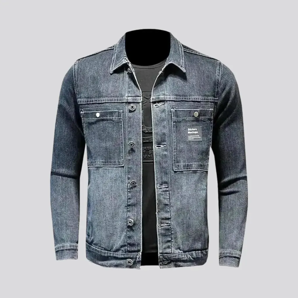 Vintage washed out jean jacket for men