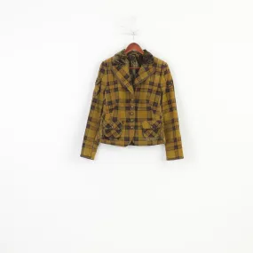 Vintage Women 40 S Blazer Green Checkered Cotton Country  Style Vintage Corduroy Jacket