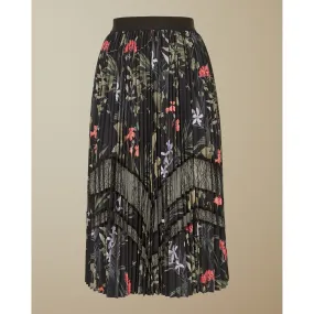 Women Abilen-Highland Pleated Lace Skirt - Black