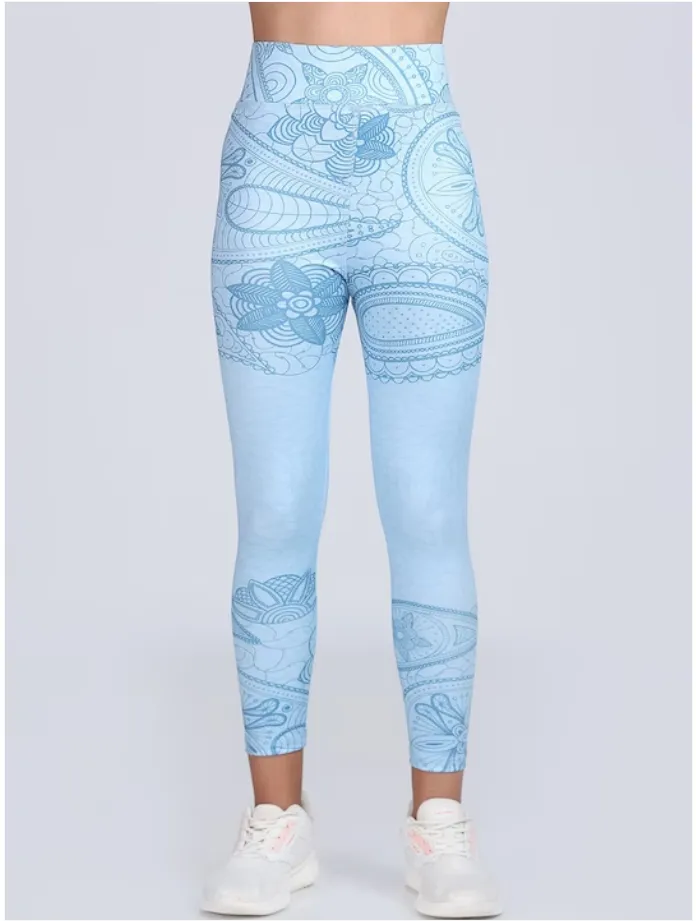 Women's 4-Way Lycra Stretch Yoga Pants with Dynamic Graphic Print – Unleash Bold Style and Flexibility!