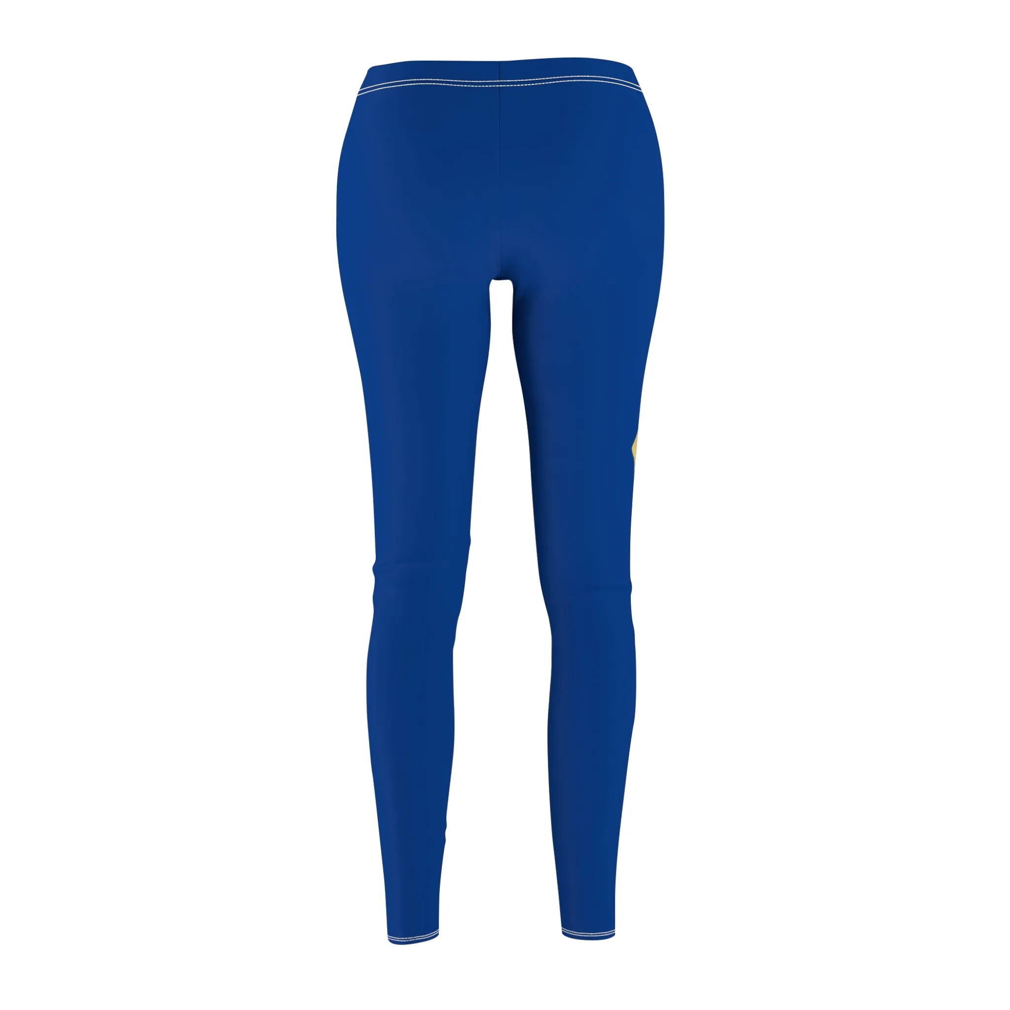 Women's Cut & Sew Casual Leggings, Royal Blue - Yellow Ribbon 'Bring Them Home Now' Art, by Chaia Malana