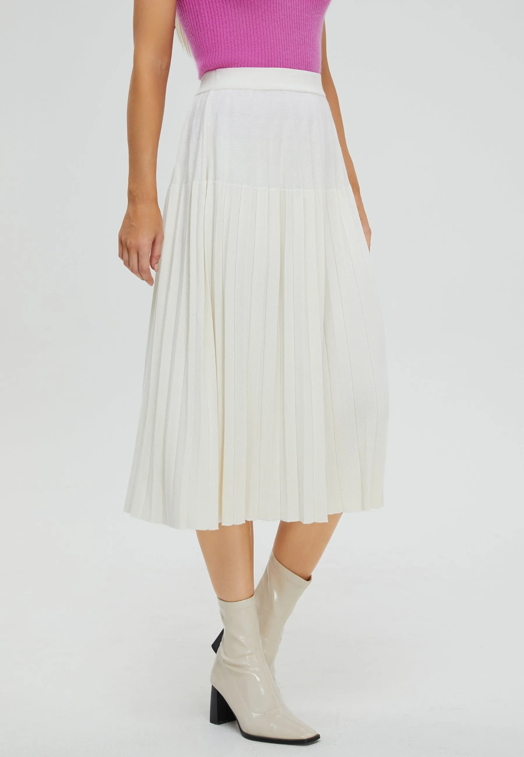 Women's Merino Gradient Pleated Skirt