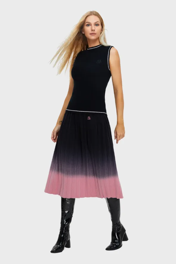 Women's Merino Gradient Pleated Skirt