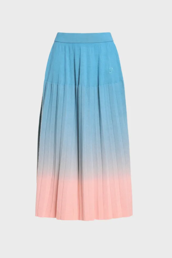 Women's Merino Gradient Pleated Skirt