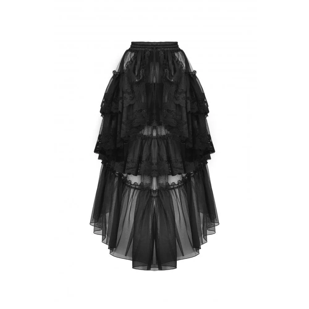 Women's Punk Irregular Ruffled Layered Mesh Skirt